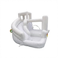 Château gonflable commercial en PVC pour tout-petits, mini château gonflable blanc pour mariage avec piscine à balles et toboggan pour location