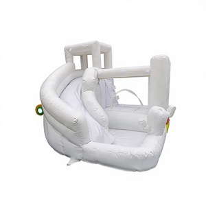Castillo Inflable Comercial de PVC <span class=keywords><strong>para</strong></span> Niños Pequeños, Color Blanco, <span class=keywords><strong>con</strong></span> Tobogán y <span class=keywords><strong>Piscina</strong></span> de Pelotas <span class=keywords><strong>para</strong></span> <span class=keywords><strong>Alquiler</strong></span> - Product Image 1