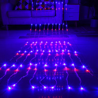 Guirlande lumineuse rideau de fenêtre 3x3m 320 LED effet pluie de météores, cascade d'eau, pour mariage et Noël