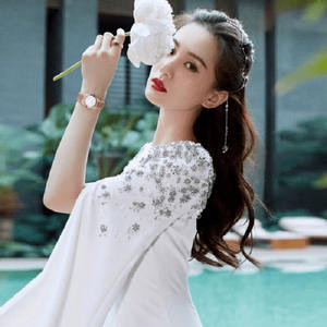 Nuovi <span class=keywords><strong>abiti</strong></span> da sera in raso a sirena bianca con maniche a mantello con perline eleganti <span class=keywords><strong>abiti</strong></span> da teatro da donna - Product Image 4