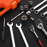 Kit d'Outils Manuels 61 Pièces en Acier Chrome Vanadium, Clé à Cliquet et Douilles Métriques, pour Réparations Automobiles et Mécaniques, Ensemble d'Outils Durables