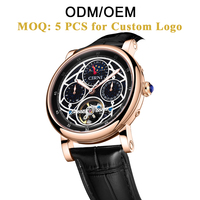Montre mécanique automatique pour homme, personnalisable avec logo, en acier inoxydable 304, saphir creux, 22 mm, fabrication ODM/OEM