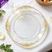Assiettes de présentation rondes en acrylique transparent pour table, sous-assiettes de service pour mariage, assiettes de dîner en plastique transparent