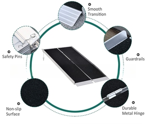Nueva rampa de aluminio ZAP2511M con plataformas delantera y trasera para sillas de ruedas y motocicletas, de aleación de aluminio. - Product Image 2