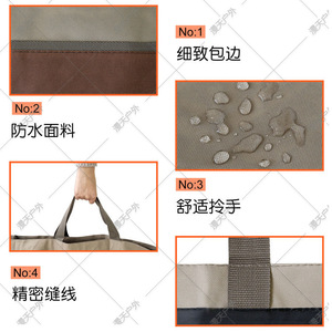 Khaki Coffee Logging Bag 600D Oxford Cloth Waterproof Firewood Transport Tool Bag Outdoor Use - Product Image 5