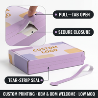 Boîte d'expédition personnalisée avec fermeture éclair et bande déchirable, en carton ondulé E-flute, toutes tailles, pour e-commerce, abonnement, vente en gros, OEM, ODM