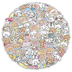 100 autocollants en vinyle amovibles pour skateboard, téléphone, ordinateur portable, décoration, nouveau design, chiens mignons blancs Maltese et Golden Retriever - Product Image 1