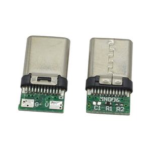 タイプC 24ピン オス コネクタ、PCB基板用2パッドはんだ付け端子、USBコネクタ - Product Image 5