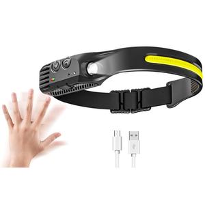 Lampe frontale à faisceau large 230° avec capteur d'éclairage, étanche, en silicone, LED COB rechargeable - Product Image 2