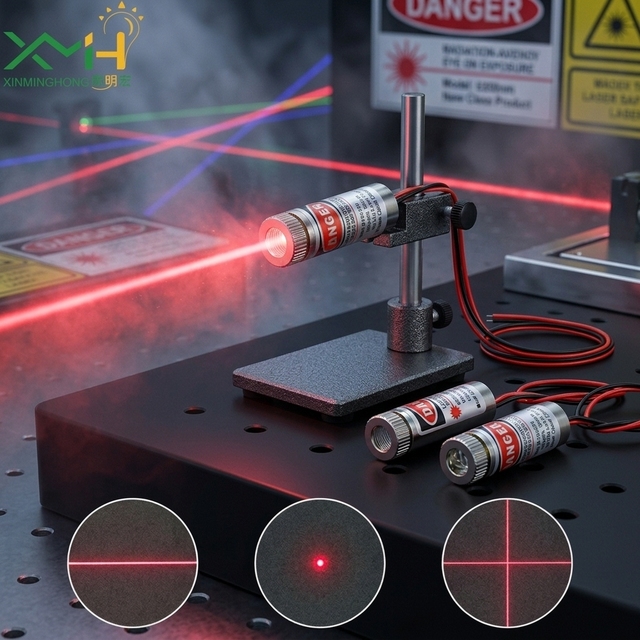 12mm 5mW Red Laser Module IP20 Rated 1-Year Warranty GaAs Chip Dot/Line/Cross Industrial Positioning Laser Head for DIY