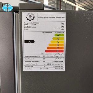 Réfrigérateur à congélateur supérieur 250L, double porte, refroidissement direct, étagères réglables, classe énergétique A, réfrigérateur autoportant pour maison et garage - Product Image 4