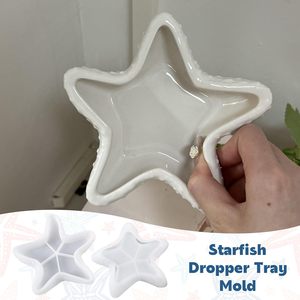 Moule <span class=keywords><strong>en</strong></span> silicone <span class=keywords><strong>en</strong></span> forme d'étoile de mer pour plateau, récipient <span class=keywords><strong>à</strong></span> bibelots, plat de rangement, porte-bougie, plateau <span class=keywords><strong>à</strong></span> bijoux, pour résine et <span class=keywords><strong>béton</strong></span> - Product Image 6
