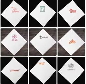 Nhà sản xuất bán giá tốt nhất 2 ply in thân thiện với môi dùng một lần nhà hàng Khăn ăn trắng 100/gói - Product Image 6