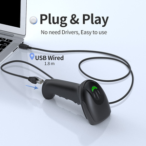 Escáner de código de barras portátil Xincode, lector de código de barras, escáneres láser 1D, escáner de código de barras inalámbrico 2,4G para almacén - Product Image 2