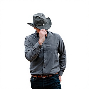 Polyester Cowboy <b>Hats</b> Western Cattleman Style Light Brown Braided <b>Band</b> Vintage XXL Unisex Adjustable Outdoor Wholesale - Product Image 4