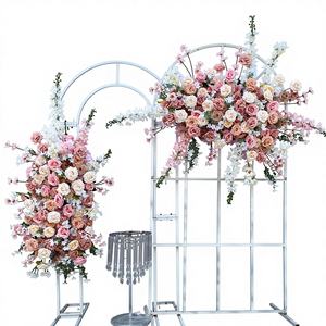 ที่วิ่งประดับเวทีตกแต่งพื้นหลังดอกไม้ประดิษฐ์ฉากหลังแต่งงาน - Product Image 1