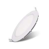 Panneau lumineux encastré rond sans cadre ultra mince pour plafond downlight montage led panneau lampe 9w 12w led panneau lumineux