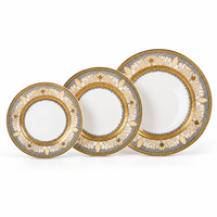 Service de table en porcelaine fine de luxe en céramique, décoré de vrais trésors d'or, sur mesure, pour la restauration haut de gamme – Fabricant