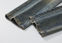 Jeans décontractés coupe bootcut taille mi-haute coupe ample personnalisés en denim vintage pour homme – Tendance automne-hiver, polyvalents et décontractés