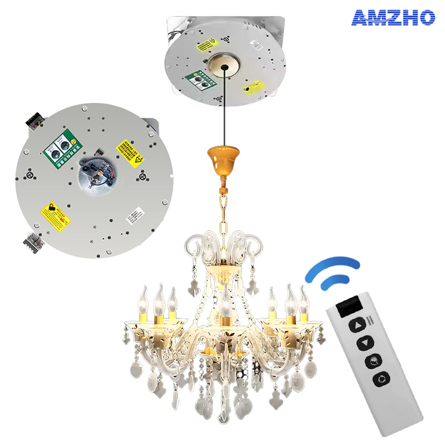 Amzho Electric Chandelier Hoist Remote Lighting Lifter 220V/110V 7M Villa Castle Winch
