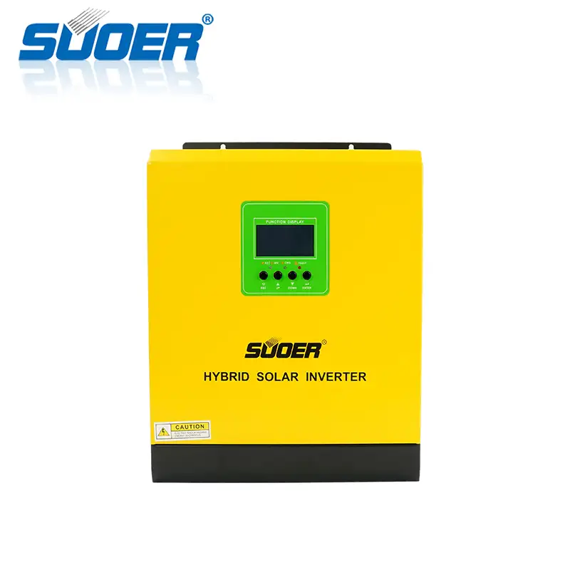 Suoer อินเวอร์เตอร์พลังงานแสงอาทิตย์,3kw 230V 24V หน้าจอ LCD 3000W ไฮบริดพร้อมตัวควบคุมการชาร์จแบบ PWM