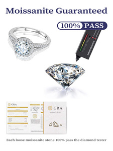 Guangdong Aivenchy Lab Grown <span class=keywords><strong>Bague</strong></span> en <span class=keywords><strong>diamant</strong></span> <span class=keywords><strong>Fine</strong></span> Jewelry 925 Sterling Silver Rhodium Plated Women Big Moissanite Finger Ring - Product Image 5