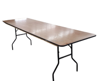 Forme de taille personnalisée au design moderne Fermes Hotsale Table de banquet pliante en contreplaqué avec chevalet pour mariage, événement et repas