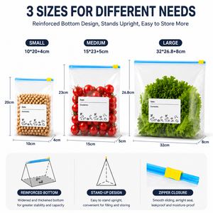 Custom Clear PE Slider Ziplock Bags Food Grade Freezer Safe Reusable Microwavable Stand Up Storage Bags for Fruit Vegetable - Product Image 4