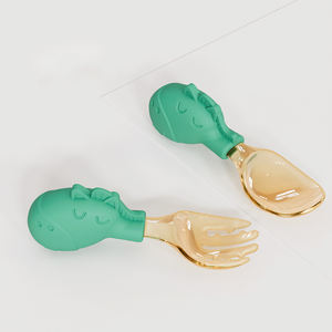 Factory Direct Transparent Silicone PPSU Cuillère Fourchette Ensemble <span class=keywords><strong>Couverts</strong></span> À Manger Optimal pour Enfants avec Petites Mains Conçu dans le Style Anime - Product Image 3