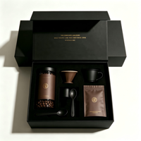 Coffret cadeau de luxe personnalisé pour livres et café, en carton rigide recyclable avec doublure en éponge, fermeture magnétique, impression quadricolore, pour entreprises