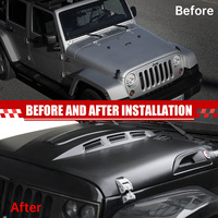Capot de remplacement de style Avenger compatible avec Jeep Wrangler JK JKU Unlimited Rubicon 2007-2018 Noir