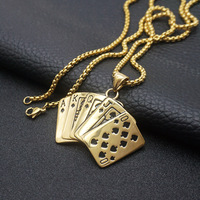 Collier Punk créatif avec pendentif Dieu du Poker pour hommes et femmes, en acier inoxydable 316l, bijoux Hip Hop de rue MGXL458