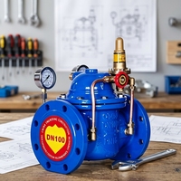 Vanne de réduction de pression hydraulique PN16 200X-16Q, régulateur de pression pilote réglable pour système d'incendie