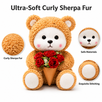 Promotion en gros pour mariage : Ours en peluche couple en tissu premium, peluche douce, faible MOQ, prix d'usine, animal en peluche