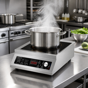 High Power 3500W Electric Flat Fryer Tabletop Smart Digital Control Induction Hob Industrial Cooking Range 220V Cooktop - Product Image 1