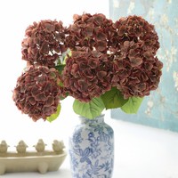 Bunga Hydrangea Plastik Mirip Asli untuk Dekorasi Rumah, Lapisan Film Pelembap Berlapis Cat Minyak, Dekorasi Hari Valentine