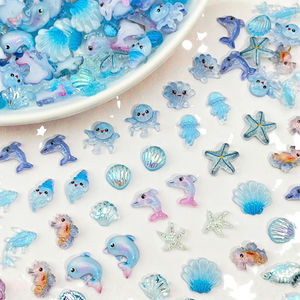 ชุดตกแต่งเล็บลายการ์ตูนธีมมหาสมุทร เครื่องประดับน่ารัก <span class=keywords><strong>รูป</strong></span>ปลาโลมา ปลาดาวเล็ก <span class=keywords><strong>แมง</strong></span>กะพรุน เรซิ่น สำหรับงาน DIY แฟชั่น ตกแต่งบ้าน เคสมือถือ - Product Image 3