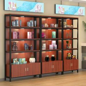 अनुकूलित भंडारण शोकेस दुकान धातु लकड़ी के शेल्फ खुदरा शॉपिंग कॉस्मेटिक प्रदर्शन रैक - Product Image 5