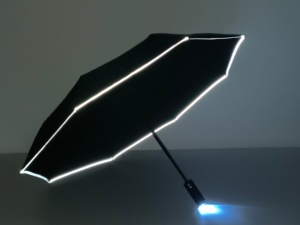ร่มพับคุณภาพสูงขายส่ง พร้อมแถบสะท้อนแสงแ<span class=keywords><strong>ล</strong></span>ะด้ามจับไฟ LED - Product Image 6