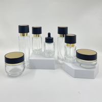 Emballage cosmétique de haute qualité, crème de soin de la peau et ensemble de gouttes pour les yeux, flacon en verre avec bouchon à vis, différentes tailles