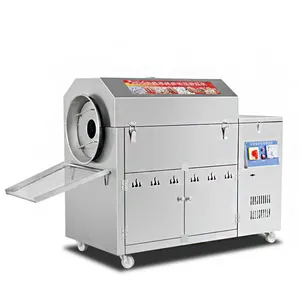 stainless steel beans roasting machine Automatic Commercial Nuts And Seeds Roasting Machine Auto Industrial Gas Nut Seed Rotary