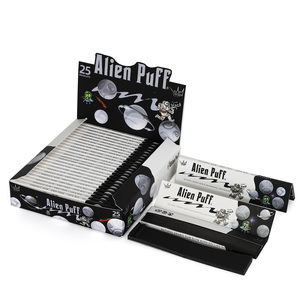 Papier à rouler Alien Puff Black King Size 108x44mm 33 feuilles, gomme arabique naturelle, combustion lente, premium, ultra fin, OEM - Product Image 1