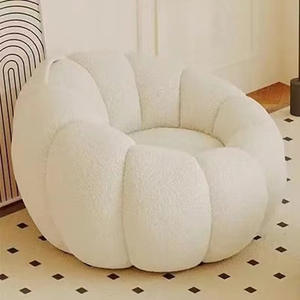 Sofá estilo crema IStapromo Gifts, sofá reclinable o para dormir, sillón de descanso, sofá de tela de lana de cordero - Product Image 1