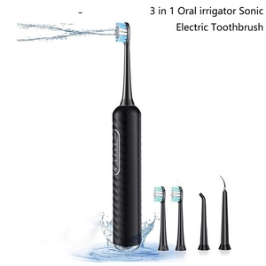 Brosse à dents électrique sonique 3 en 1 avec irrigateur dentaire, étanche IPX7, 4 modes, nettoyage en profondeur, poils doux, kit de nettoyage des dents - Product Image 1