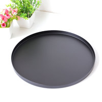 Plateau de rangement rond en acier inoxydable noir - Qualité supérieure, multifonctionnel et réutilisable pour la salle de bain, le bureau, la vaisselle et les boissons