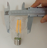 Expédition rapide CE RoHS REP LED Ampoule à filament Lampe A60 E27 220V-240V 6W 2700K Dimmable LED Ampoules Filament Lumières Verre clair