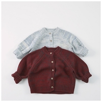 Pull d'automne-hiver pour enfants, cardigan à boutons pour enfants, vêtements neutres pour enfants, cardigan en tricot pour bébé