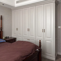 Armoire de rangement européenne Finition laquée blanche pour unité de chambre Armoire design moderne