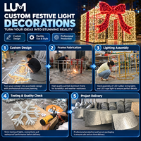 Boîte cadeau carrée lumineuse de 3m de haut, 280cm de large et 280cm de profondeur avec cadre en aluminium pour motif lumineux de Noël