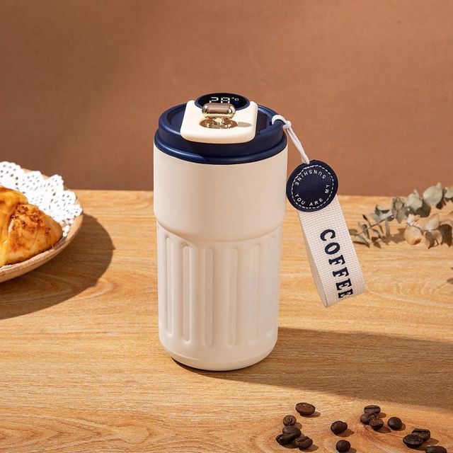 Travel Tumbler Mug Coffee Mug Double Wall Stainless Steel Insulated Coffee Cup Tumbler With Smart Led Temperature Display